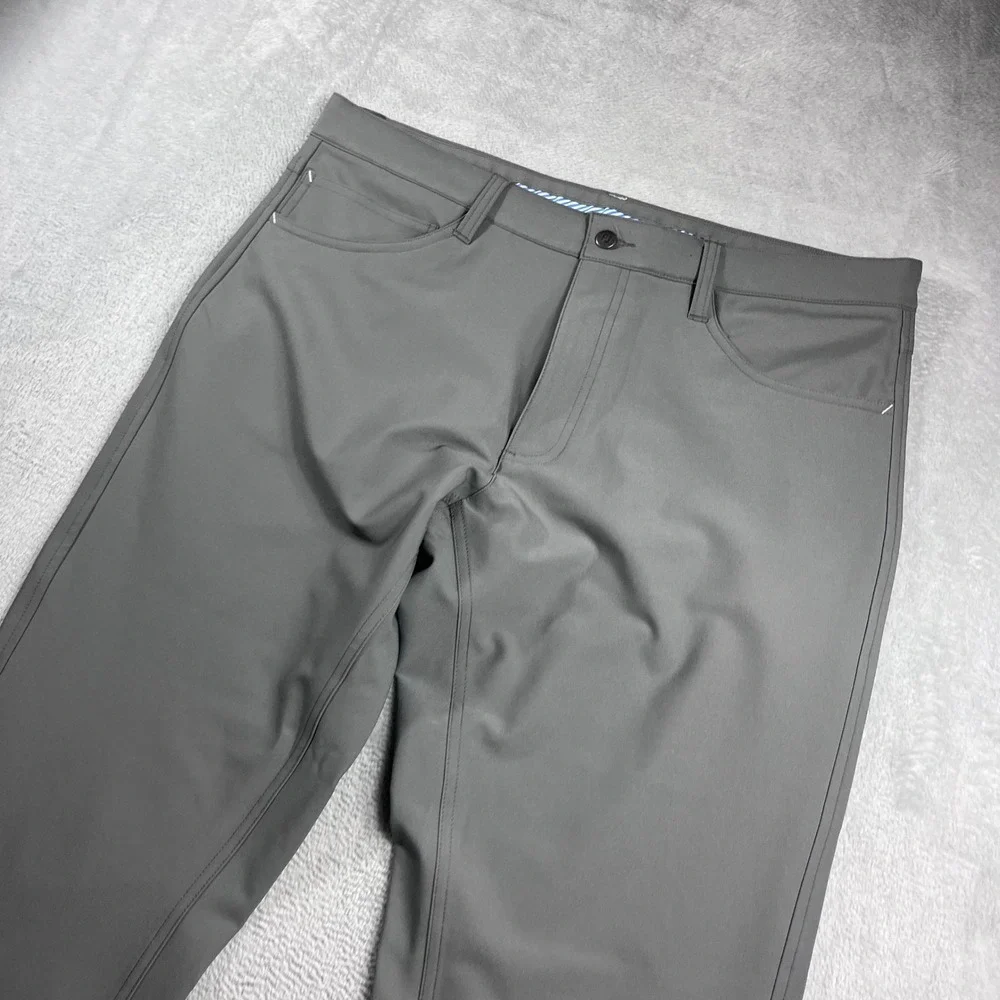 FootJoy Mens Athletic Fit Golf Pants Gray‎ 5-Pocket Stretch W35 L34